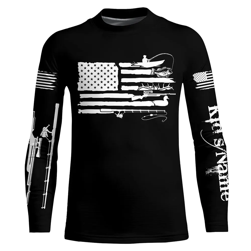 American Flag UV Protection Fishing Hunting Shirt For Kid A44