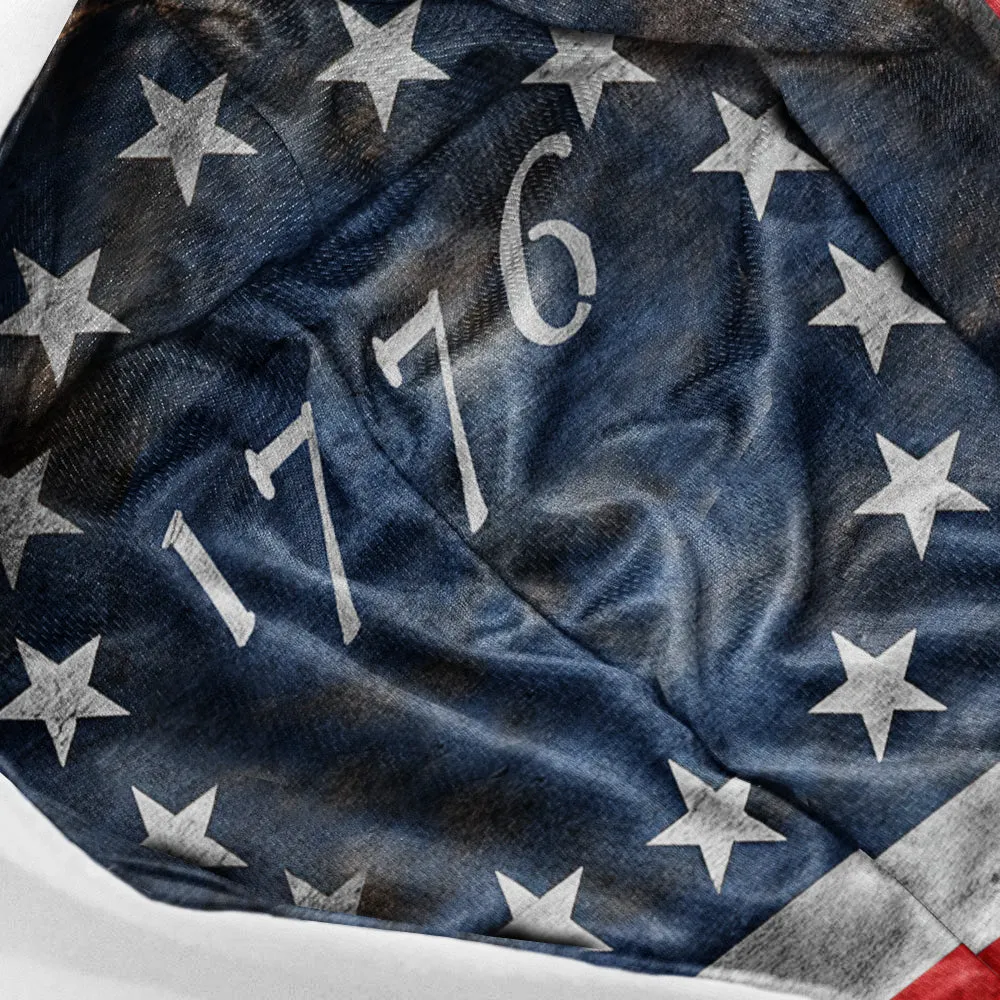 Classic Lined Hoodie | 1776 Flag | White