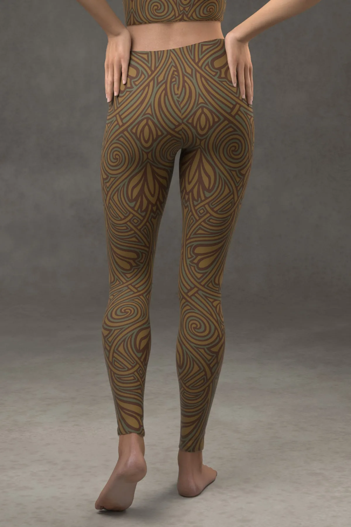 Nouveau Vines Leggings: Forest