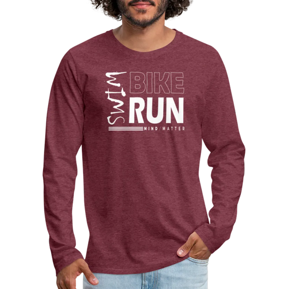 Swim-Bike-Run- Men's Premium Long Sleeve T-Shirt
